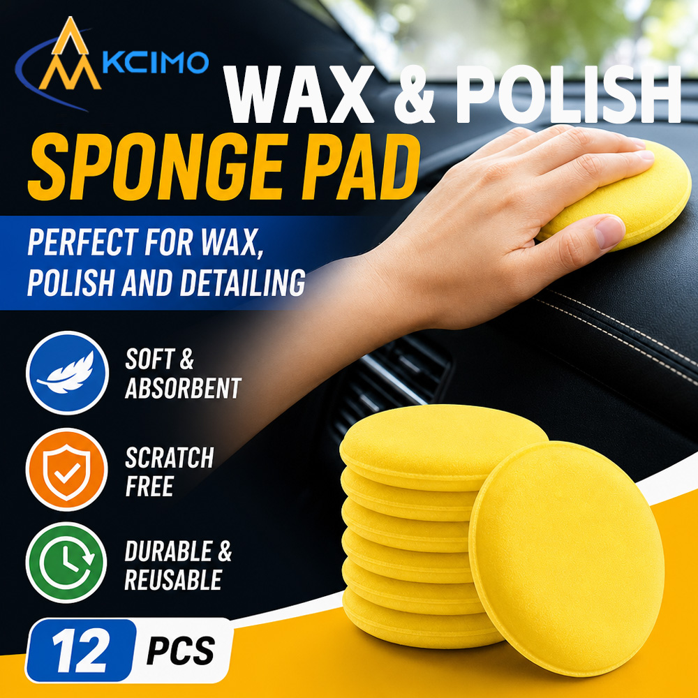 Wax Applicator Pad - 12 Adet Yeniden Kullanılabilir Sarı Yuvarlak